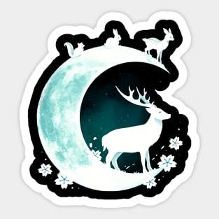 Deer Moon Sticker